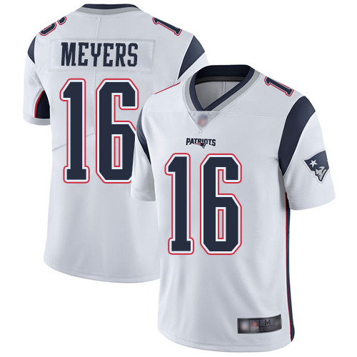 New England Patriots Football 16 Vapor Untouchable Limited White Men Jakobi Meyers Road NFL Jersey